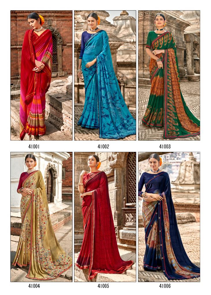 Kashvi Lavanya Silk Weightless Georgette Printed Casual Wear Sarees Collection
